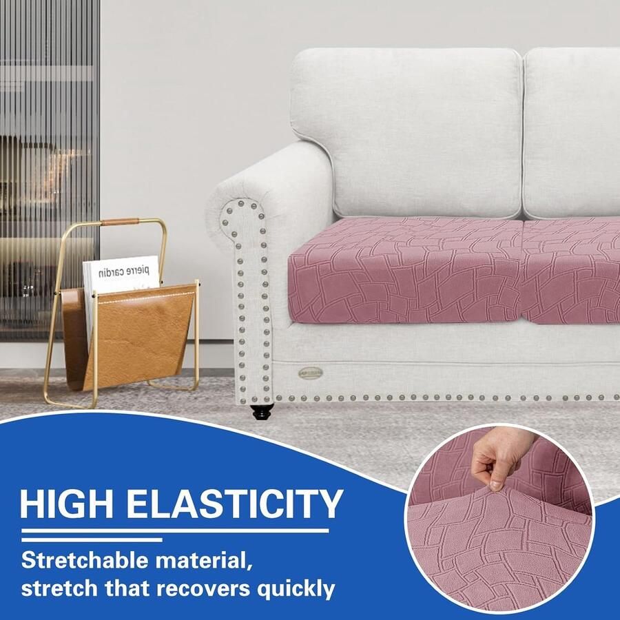 Sofa Zitkussen Hoezen Elastische Sofa Kussenhoes Antislip Hoes Voor Bankkussens Universele Sofa Kussenhoezen Sofahoezen Meubelbeschermer Voor Huisdieren (1 Plaats Roze)