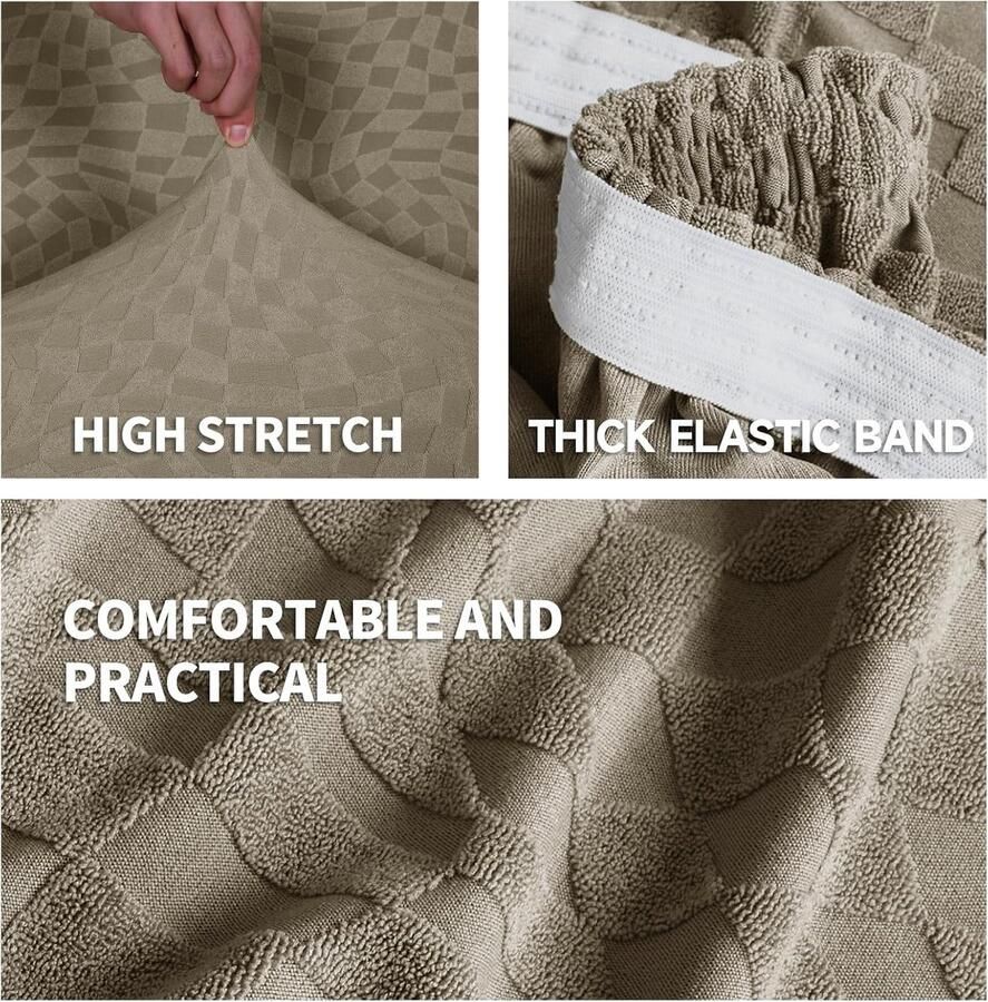Sofa Zitkussen Hoezen Elastische Sofa Kussenhoes Waterdichte Hoes Voor Bankkussens Universele Sofa Kussenhoezen Sofahoezen Meubelbeschermer Voor Huisdieren (3 Plaatsen Khaki)