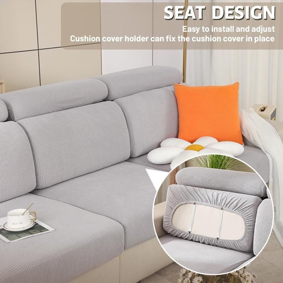 Sofa Zitkussen Hoezen -Grijs-Breedte 25-45 Lengte 55
