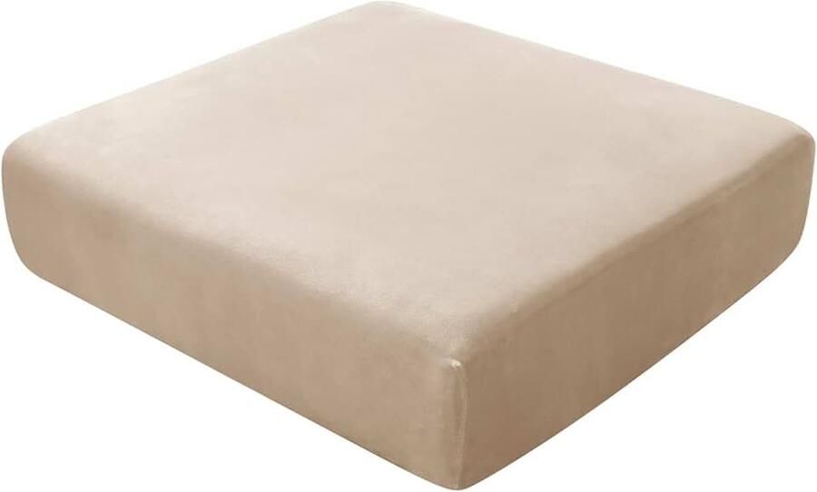 Sofa Zitkussen hoezen Sofa Kussenhoezen Stretch Fluweel Bank Kussenhoezen Vervanging voor individueel kussen met elastische stof (Grote 1-zit kaki)