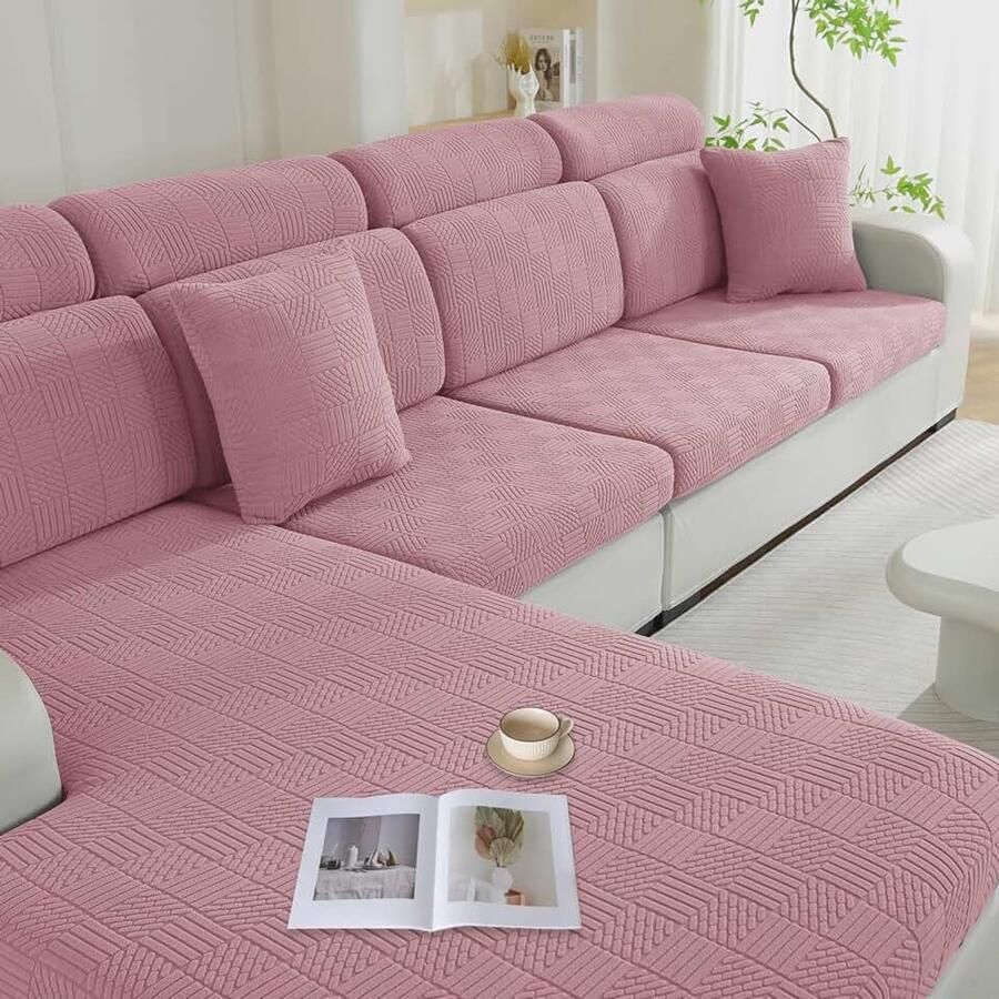 Sofa Zitkussen Hoezen Universele Elastische Sofa Kussenhoes Krasbestendig Zitkussenbescherming Stretch Bank Kussenhoezen Sofahoezen Meubelbeschermer (1 Plaats*2 Lichtgrijs)