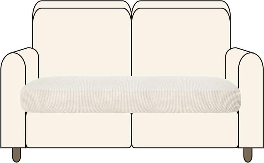Sofa Zitkussen Hoezen voor Individuele Kussens Bankovertrek voor Bank Kussenhoezen Bankhoes Stretch 2-Zits(114 x 55 x Jacquard Bankovertrek Meubelbescherming Wit