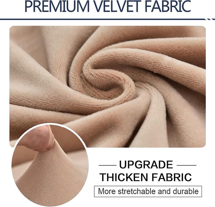 Sofa Zitkussenhoezen Stretch Fluwelen Stof Zitkussen Protector Bank Kussenhoezen Vervanging Voor Individueel Kussen Wasbaar In De Machine (Camel 1-Seater)