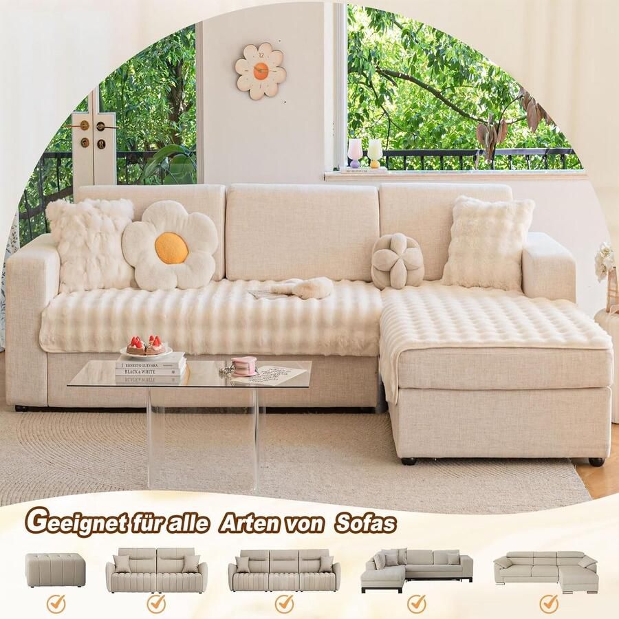 Sofahoes Beschermhoes voor bank met antislip onderlaag Nieuwe universele antislip bankhoes met stevige structuur voor de woonkamer Hoes
