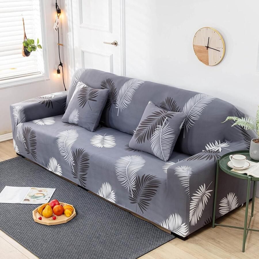 Sofahoezen 1 2 3 4 Zits Bankhoezen Moderne Bankhoes Stretch Eenvoud Stretch Bankhoezen Meubelbankbeschermer(Veren 4 Zits)
