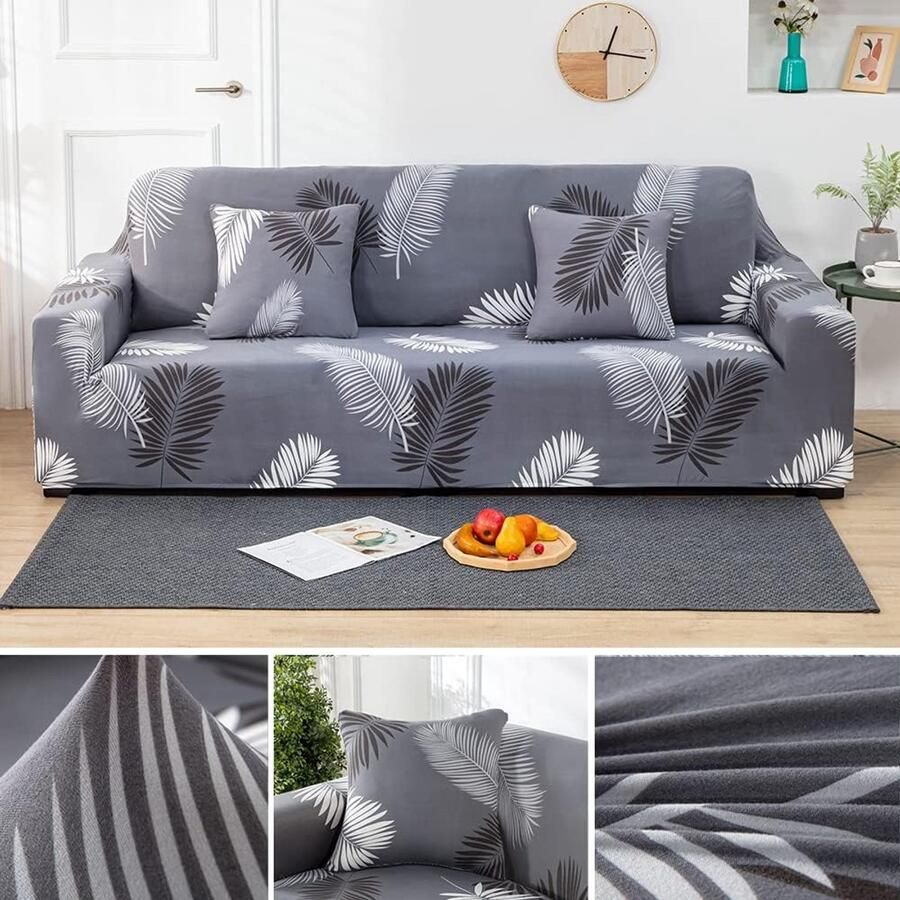 Sofahoezen 1 2 3 4 Zits Bankhoezen Moderne Bankhoes Stretch Eenvoud Stretch Bankhoezen Meubelbankbeschermer(Veren 3 Zits) - Foto 2