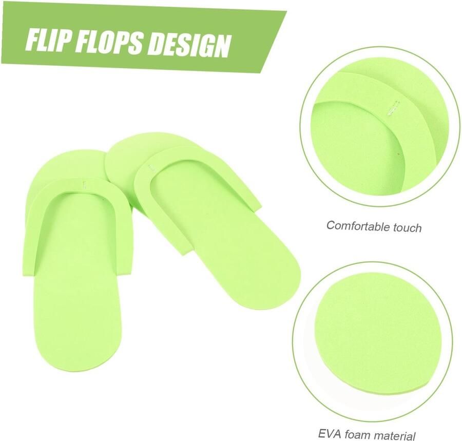 Solidchoice 12 Paar Wegwerp Pedicure Slippers van Lichtgewicht EVA