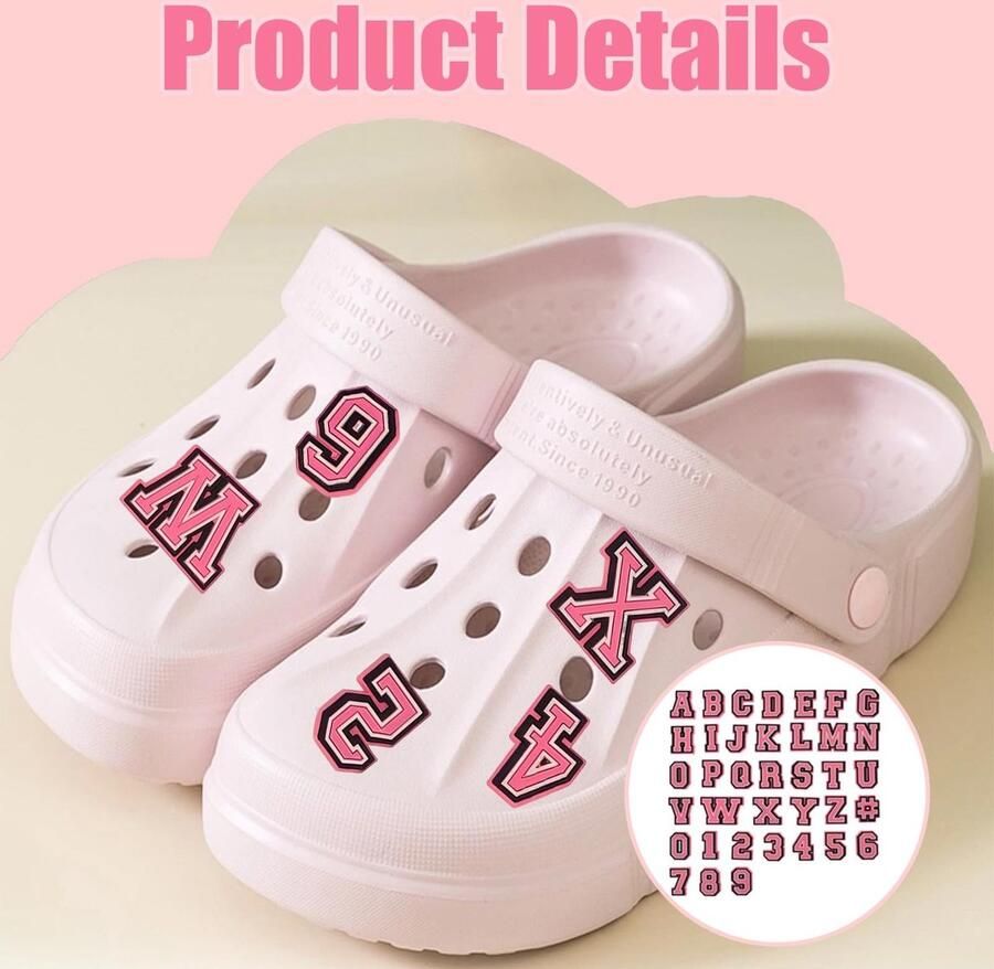 Solidchoice 37 Stuks Schoen Charms voor Clogs Alphabet Letters en Cijfers A-Z