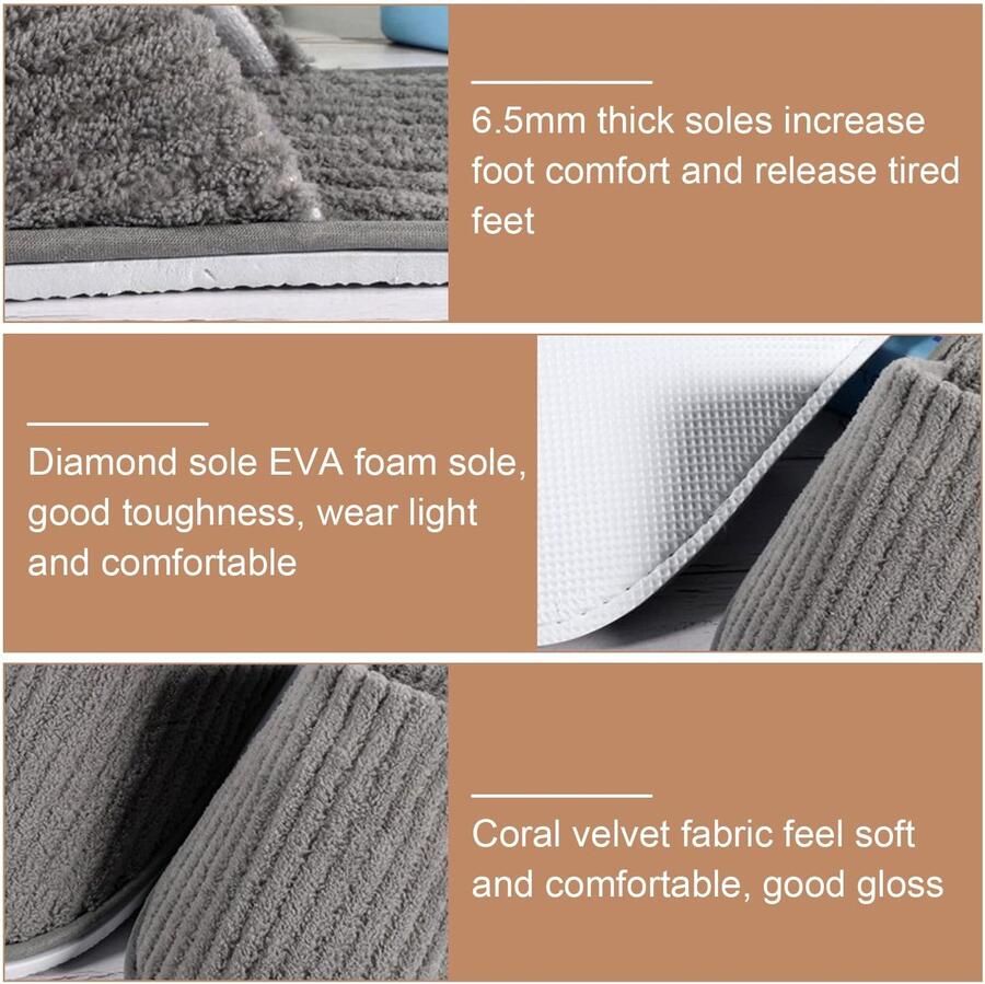 Solidchoice 6 Paar Hotel Slippers van Coral Fleece Universele