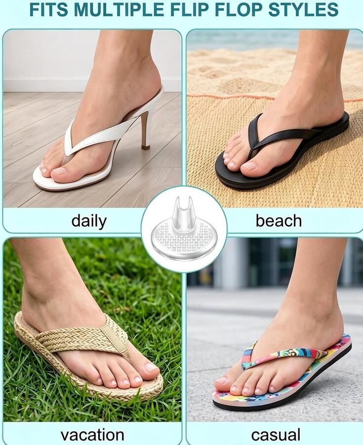 Solidchoice Antislip Siliconen Pads voor Teenslippers 6 Paar