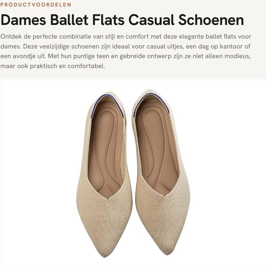Dailygoods- Balletschoenen Puntige Teen Dames Instappers Casual Ballerina's Opvouwbare Flats Comfortabele Schoenen Kleuren Flat Shoes