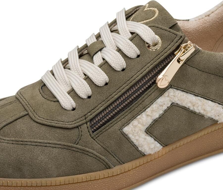 Solidchoice Casual Sneaker met Vetersluiting in Taupe