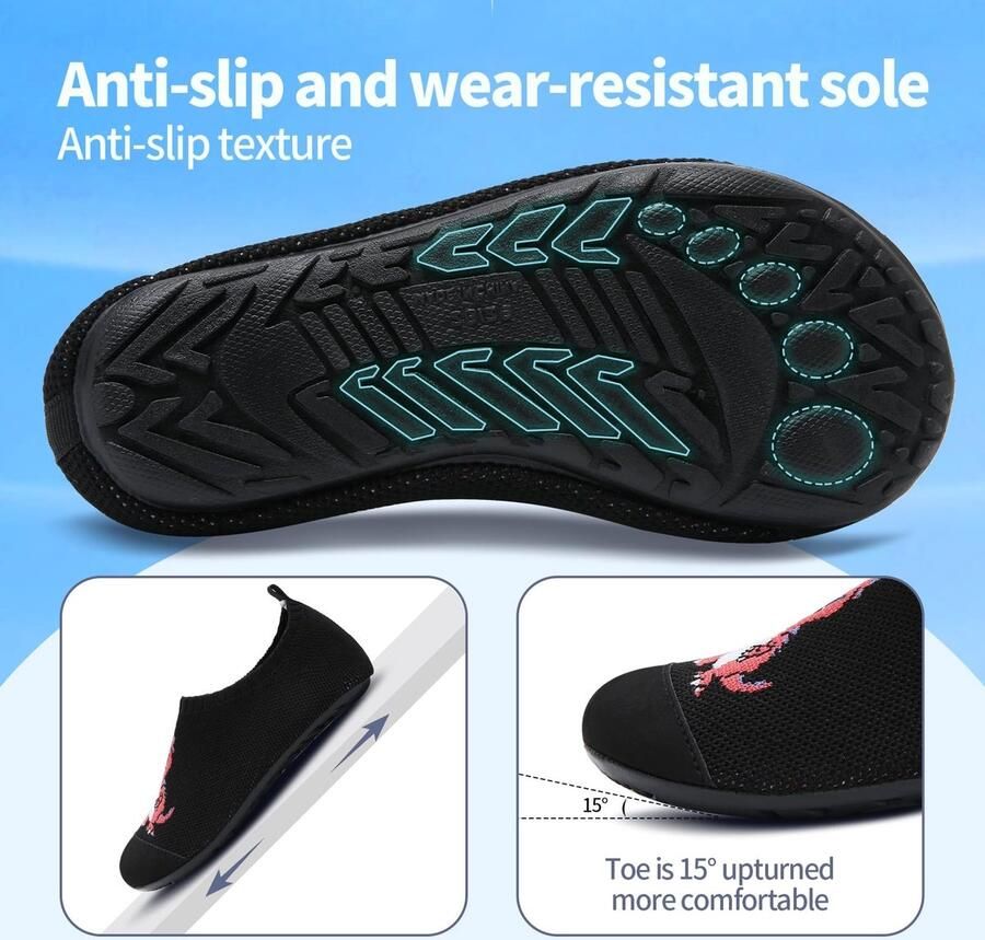 Solidchoice Antislip Pantoffels voor Kinderen Zacht en Gebreid Rode Tyrannosaurus Rex