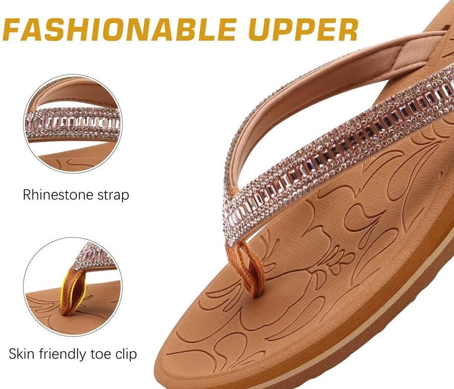Solidchoice Comfortabele Flip Flops met Orthopedische Ondersteuning voor Dames