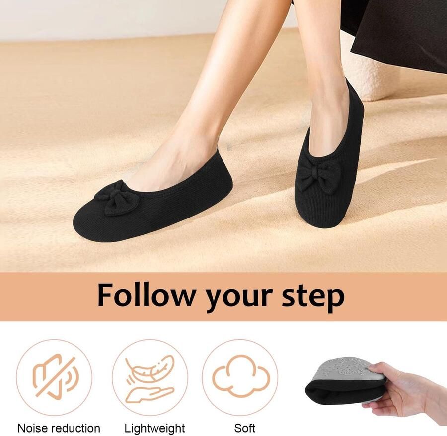 Solidchoice Dames Ballerina Pantoffels met Strik en Traagschuim