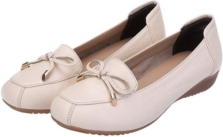 Solidchoice Dames Ballerina's van Echt Leer met Comfortabele Zool