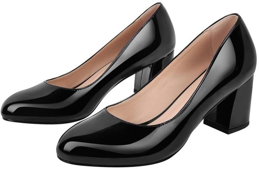 Solidchoice Dames Block Heel Pumps met Ronde Neus