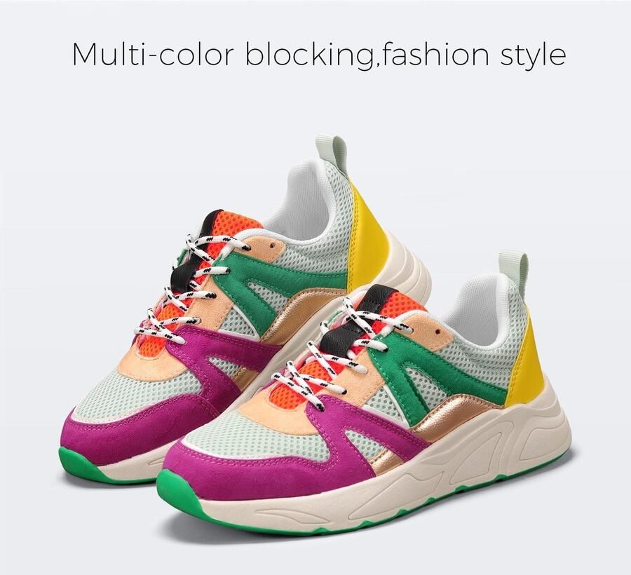 Solidchoice Dames Fashion Casual Sneakers Platform Leopard Design
