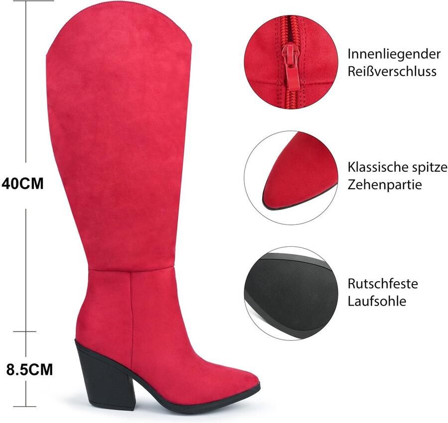 Solidchoice Dames Hoge Hakken Enkellaarsjes met Blokhak