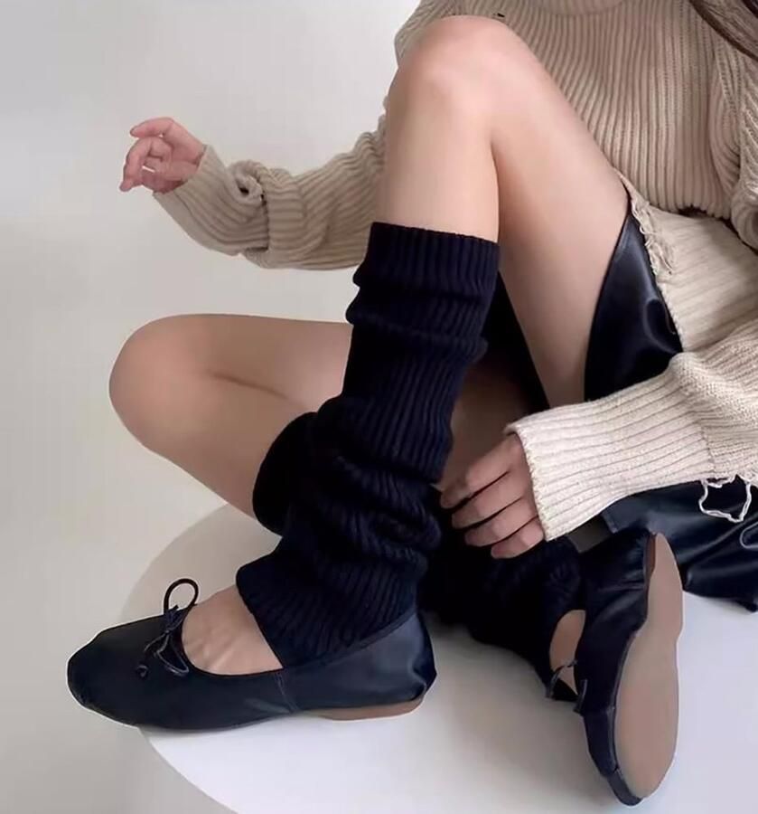 Solidchoice Dames Lange Legwarmers in Zwart voor de Winter
