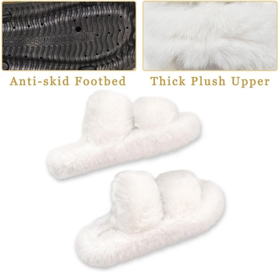 Solidchoice Dames Pluche Slippers Warm en Comfortabel