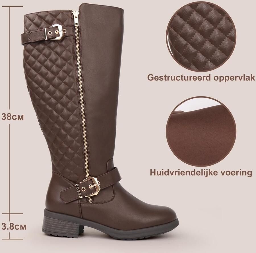 Solidchoice Dames Rijlaarzen met Extra Wijde Pasvorm