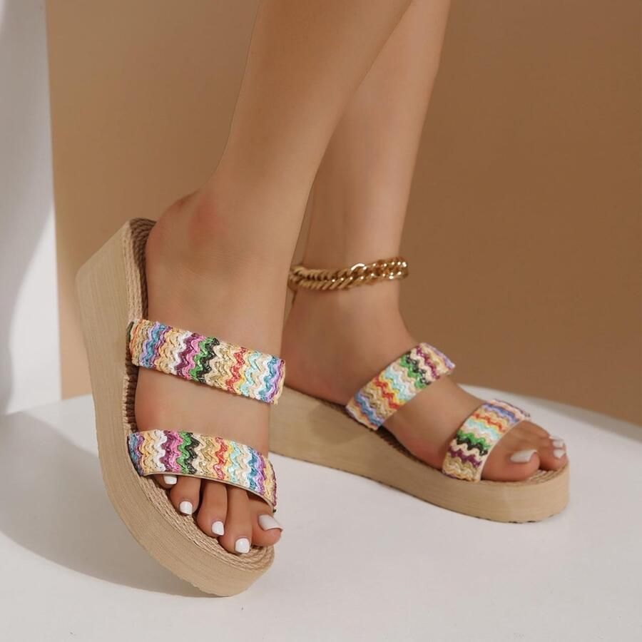 Solidchoice Dames Slippers van Vlechtwerk met EVA Zool Casual en Comfortabel