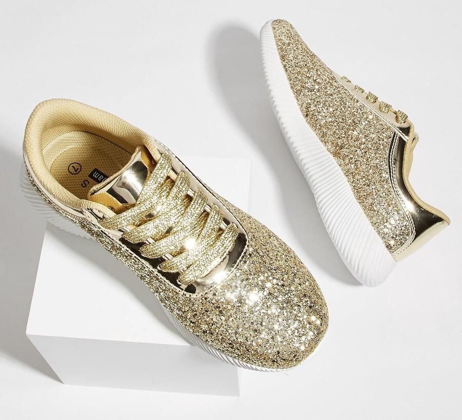 Solidchoice Dames Sneakers met Glitters voor Feestelijke Gelegenheden