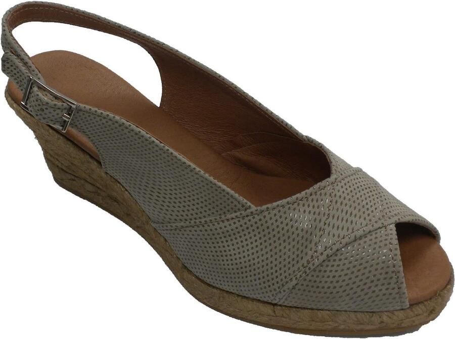 Solidchoice Dames Sneakers met Open Teen en Hiel in Geroosterd Leer