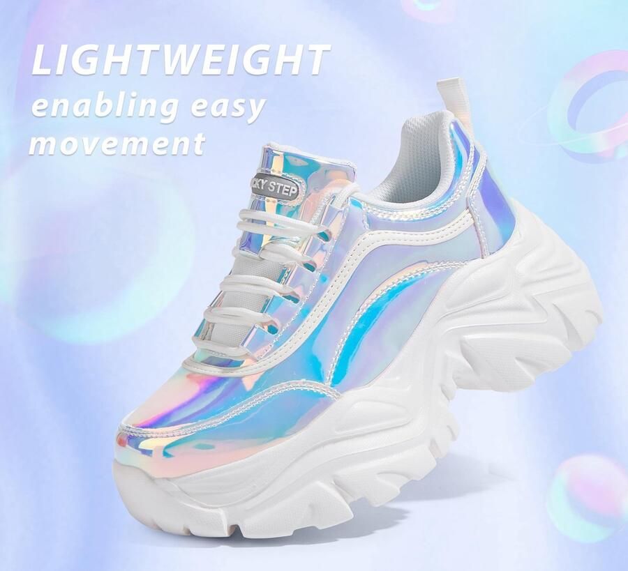 Solidchoice Dames Sneakers met Platform en Retro Ontwerp