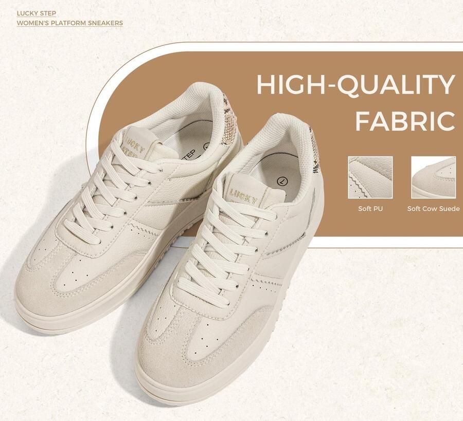Solidchoice Dames Sneakers met Platform en Veters Casual Mode