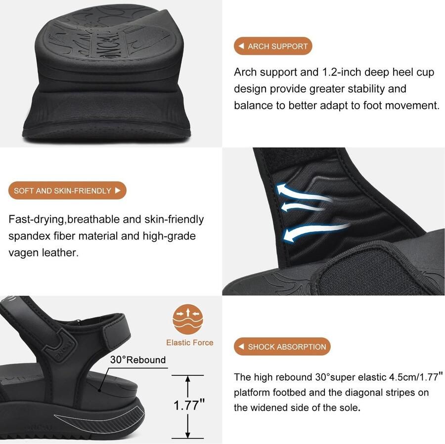 Solidchoice Dames Trekking Sandalen met Orthopedische Ondersteuning