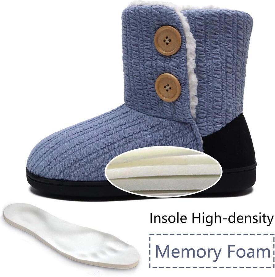 Dames Warme Winter Slippers met Bontvoering - Foto 1