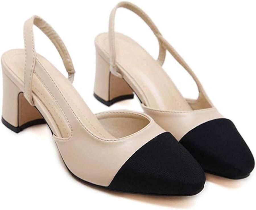 Solidchoice Elegante Dames Sandalen met Blokhak van Leer