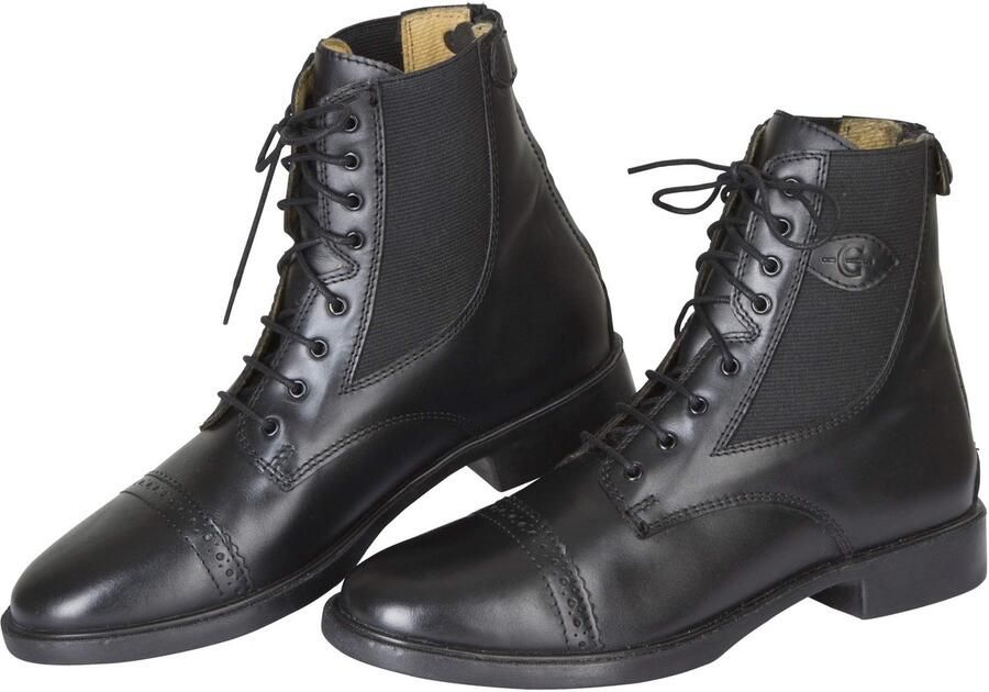 Solidchoice Elegante Leren Rijlaarzen met Ritssluiting Zwart