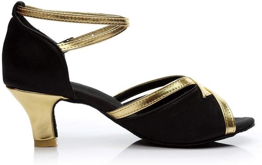 Solidchoice Elegante Zwarte Sandalen voor Vrouwen Mid Lage Blok Hak