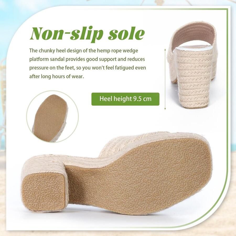 Solidchoice Espadrille Sandalen met Platform en Slingback voor de Zomer