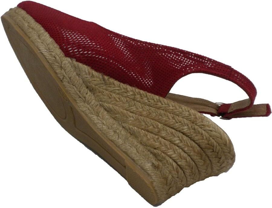 Solidchoice Esparto Sneakers met Hoge Sleehak en Open Teengedeelte in Rood