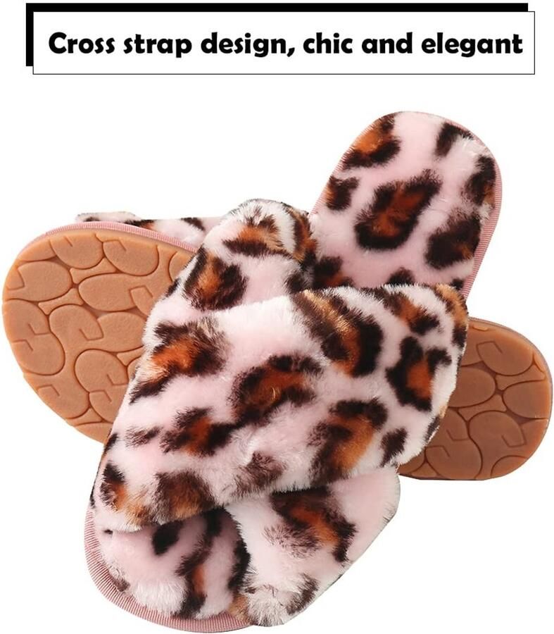 Solidchoice Fluffy Pluche Slippers voor Dames Warm en Comfortabel