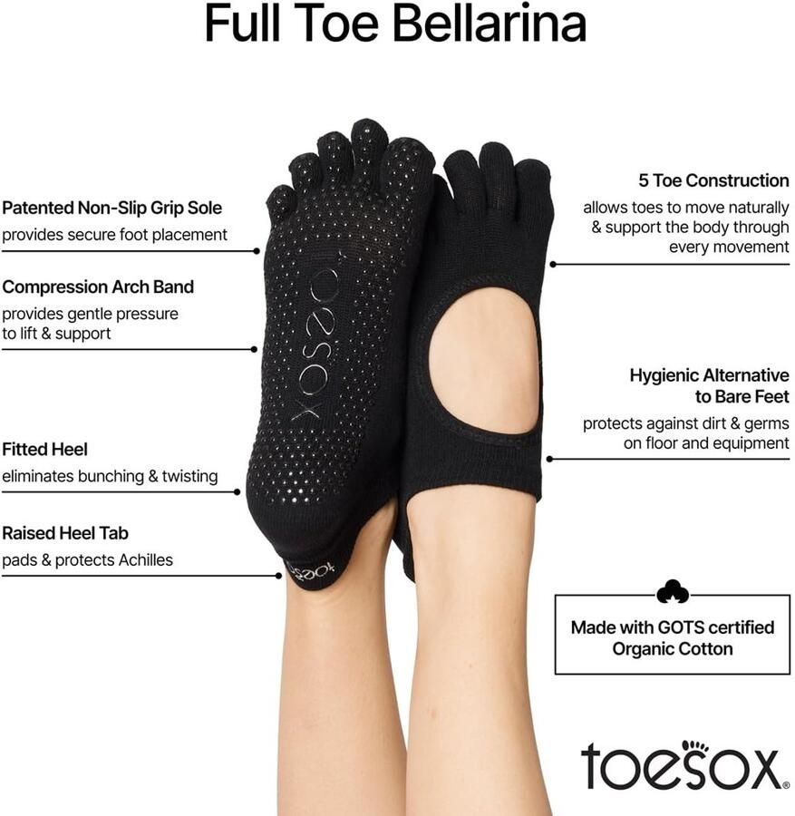 Solidchoice Full Toe Ballerina Yogasokken met Antislipzool