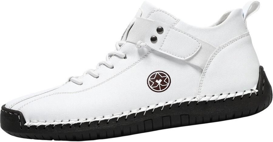 Solidchoice Heren Comfortabele Leren Sneakers met Antislip Zool Wit