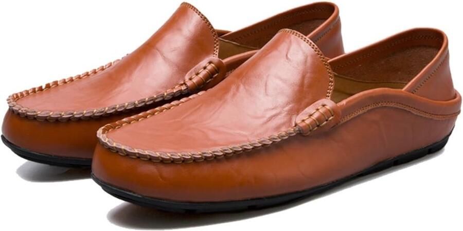 Solidchoice Heren Leren Loafers Slip On voor Casual Gebruik