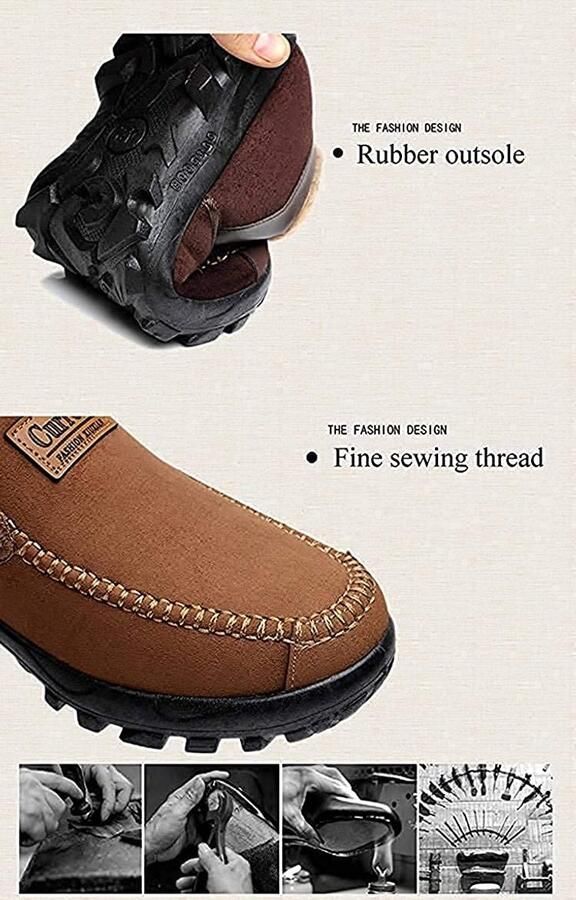 Solidchoice Heren Moccasin Slippers met Geheugenfoam en Bontvoering