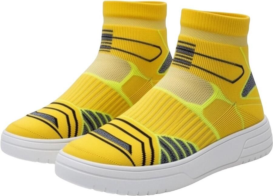 Solidchoice Heren Slip On Sneakers met Mesh Bovenwerk en Antislip Zool Geel