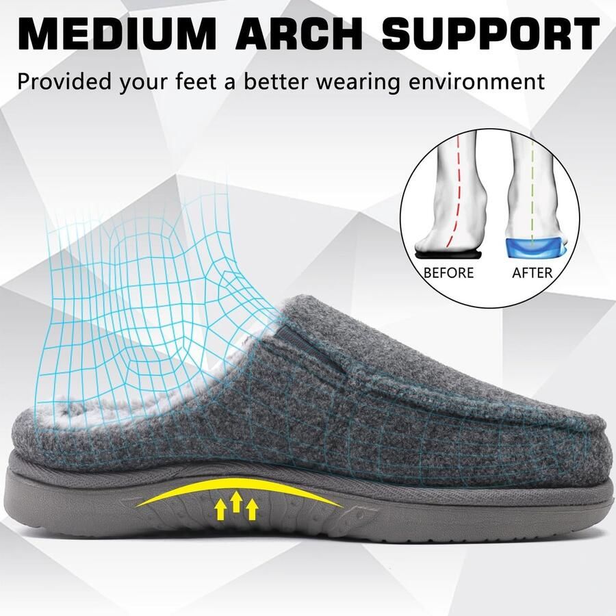 Solidchoice Heren Slippers met Geheugenfoam en Rubber Zolen