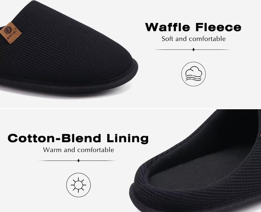 Solidchoice Heren Slippers met Geheugenfoam en Rubberen Zool