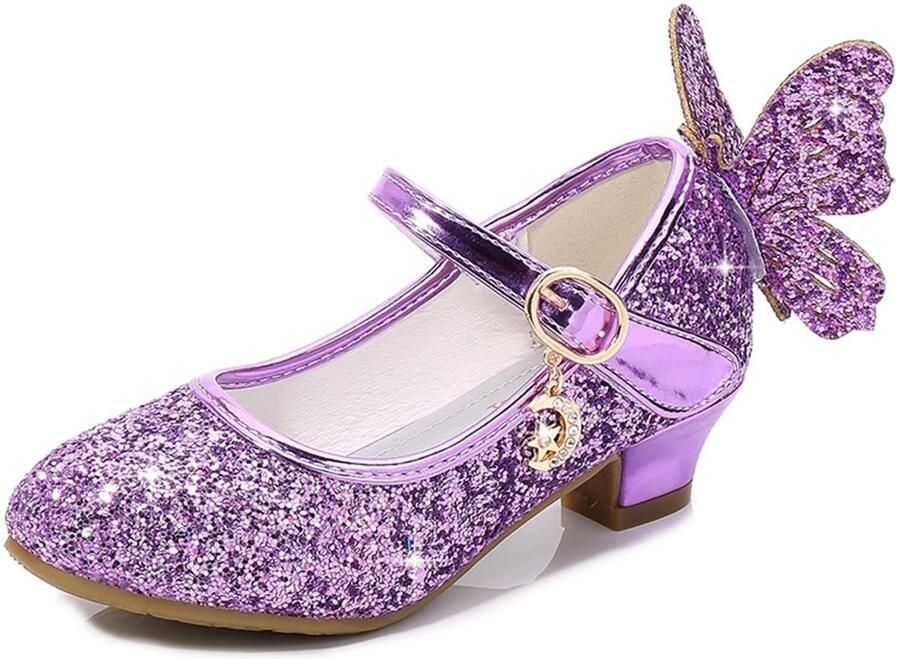 Solidchoice- Hoge Hak Schoenen Mary Jane Bruiloft Party Sprankelende Boog Kinderen Comfortabele Pasvorm Meisjesschoenen