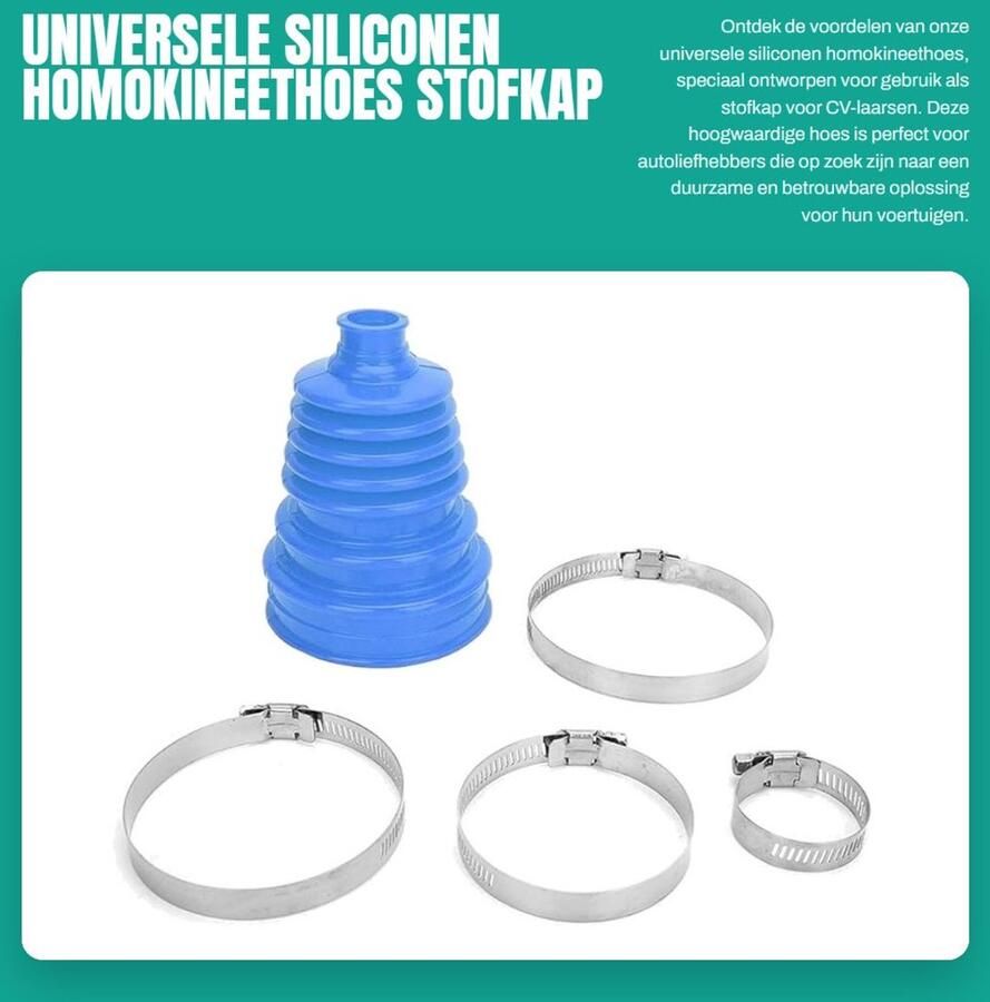 Solidchoice- Homokineethoes Universeel Siliconen Stofkap CV-laarshoes Klemkit 4 Klemmen Hoogwaardig Rubber