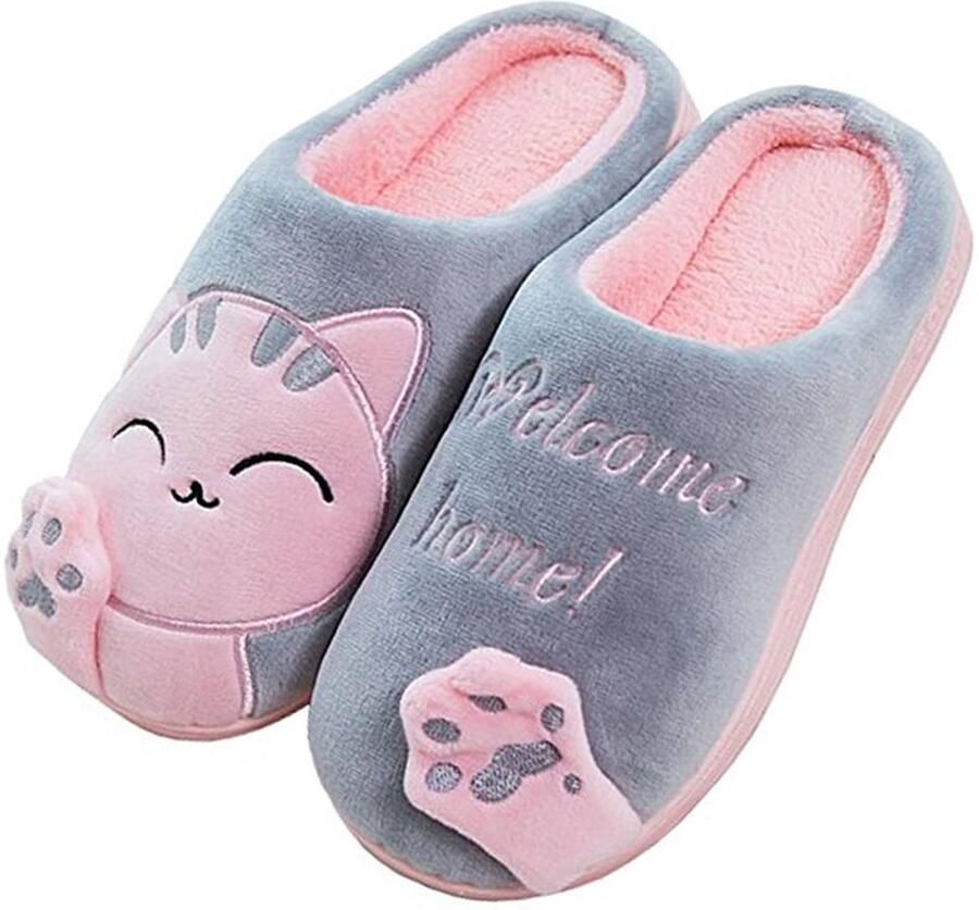 Dailygoods- Kattenpantoffels Antislip Binnen Slippers Synthetisch Slip-on Slijtvast Hakhoogte Huispantoffels