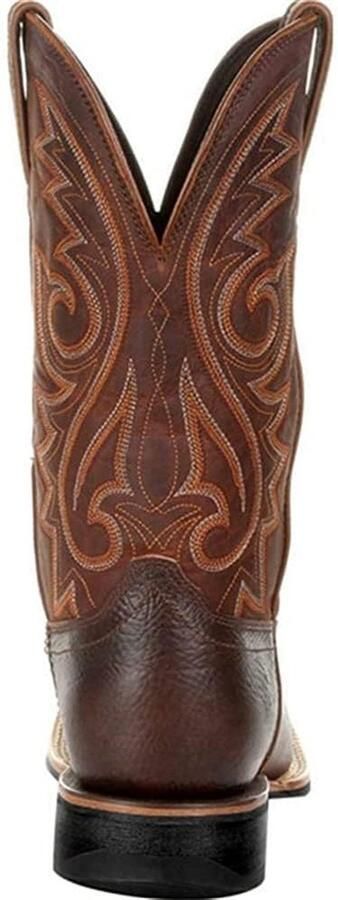 Solidchoice Klassieke Cowboy Boots voor Mannen met Bloemmotief en Blokhak
